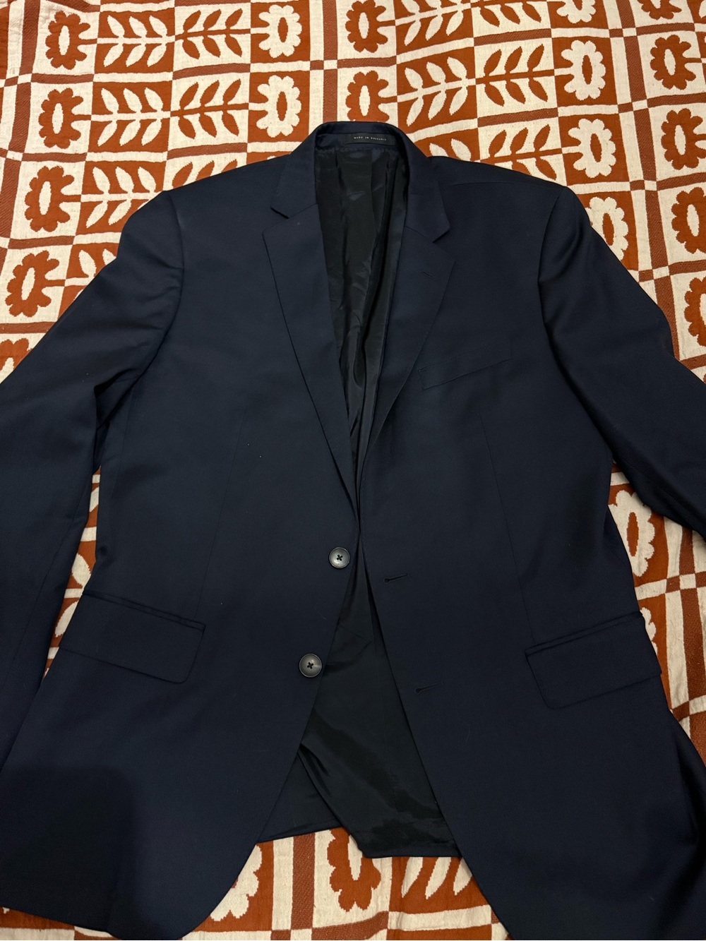 BOSS Hugo Boss Navy Men’s Blazer REDA Italian Fabric Aprox. 42R